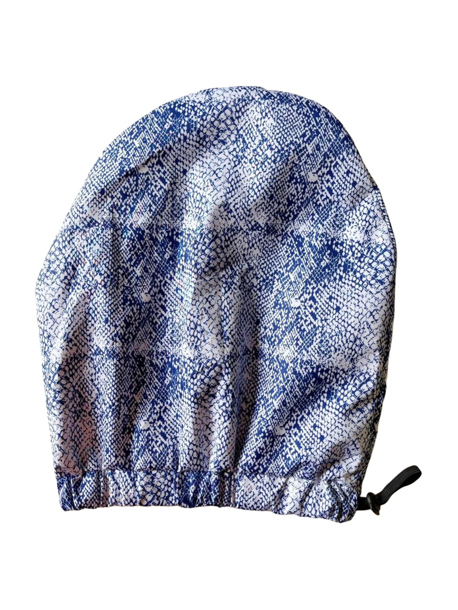 Large Satin - Lined Shower Cap Blue - Snake