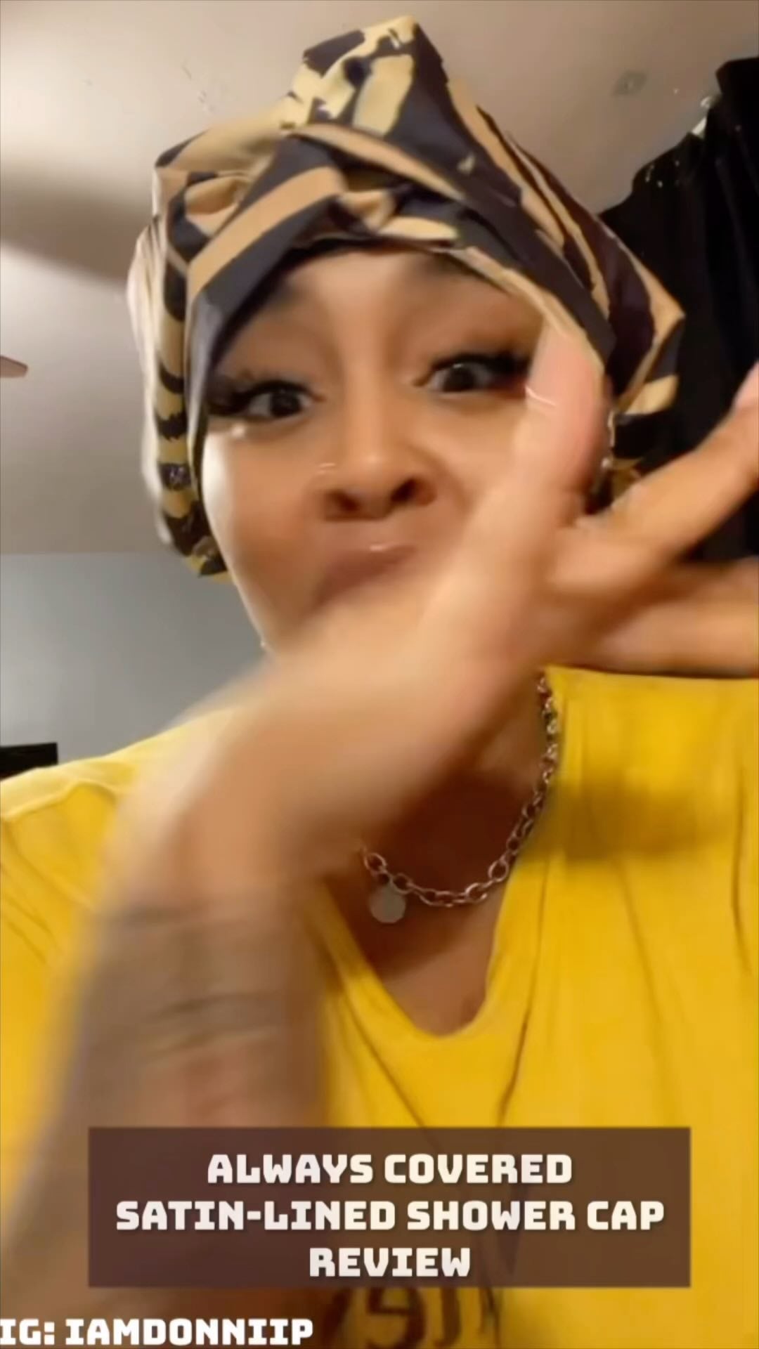 Satin Lined Shower Cap - Turban